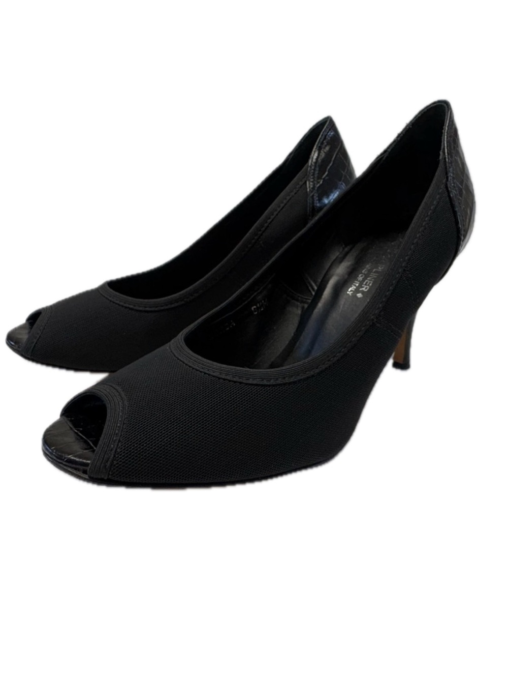 Vintage Donald J Pliner Couture “Zorba” Black Mesh Peep Toe Pumps - Size 8.5M